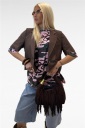 giacchina crop con manica corta sand